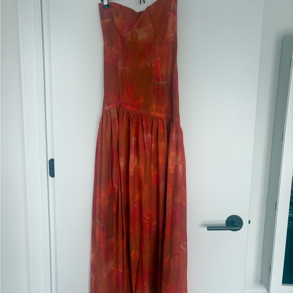 Peppermayo Vibrant Orange Strapless Dress - Picture 2 of 3